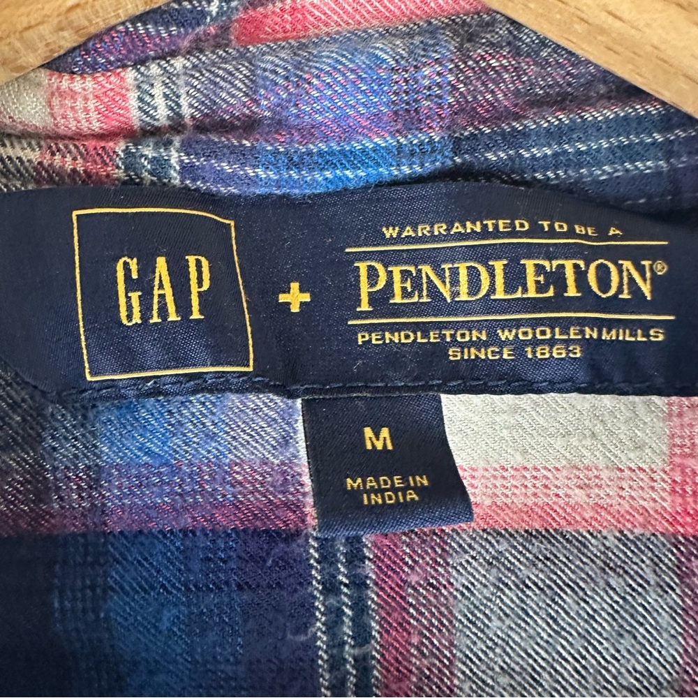 Gap x Pendleton Plaid Boyfriend 2 Pocket Flannel Button Down Shirt Soft - Picture 5 of 9